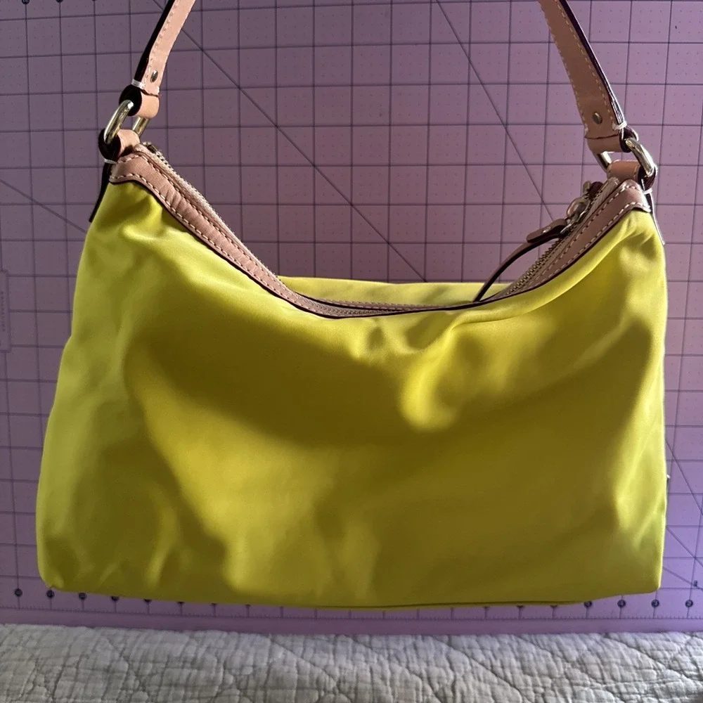 KATE SPADE‎ Sam Icon KSNYL Nylon Small Shoulder Bag Greenlight GUC